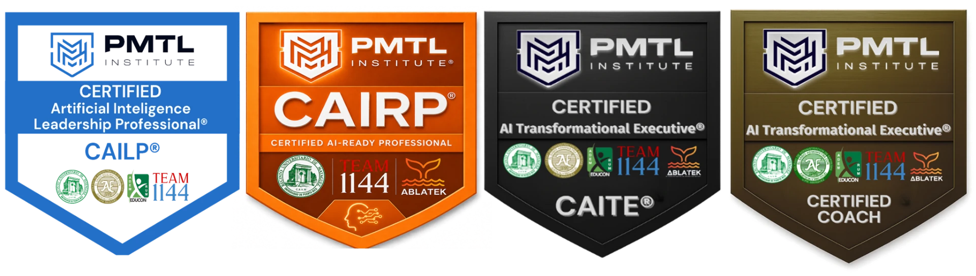 Badges CAILP · CAIRP · CAITE · CAITE Certified Coach